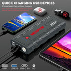 NEXPOW 2000A Peak Car Battery Jump Starter with USB Quick Charge 3.0 (Up to 7.0L Gas or 6.5L Diesel Engine), 12V Portable Jump Box, Battery Booster with Built-in LED Light, Jumper Cables