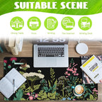 Large Gaming Mouse Pad for Desk,Wildflowers Night Desk Mat,Wild Floral Flower Desk Pad,Extended Big Computer Keyboard Mouse Pad with Non-Slip Base and Stitched Edge,35.4"x15.7"