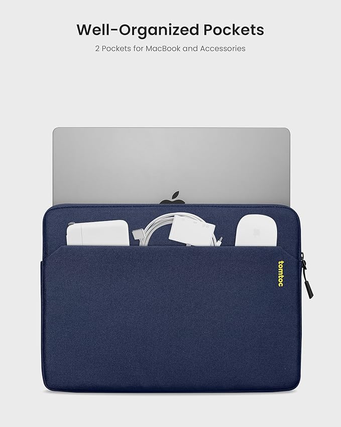 tomtoc Slim Laptop Sleeve for 14-inch MacBook Pro M4/M3/M2/M1 Pro/Max 2024-2021, Water-Resistant Protective Case for 13.8 Inch Surface Laptop AI PC, Accessory Bag