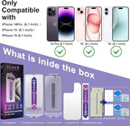 2 Pack Matte Screen Protector for iPhone 14 Pro/iPhone 15 / iPhone 16,9H Tempered Glass,Full Coverage,Anti-Fingerprint,Auto Dust-Elimination,No Bubble,Easy Installation