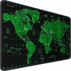 Large Gaming Mouse Pad, 31.5x15.7 inch Large Extended Computer Keyboard Mouse Mat, Water Resist Non-Slip Mousepad Rubber Base Long XXL Desk Mouse Pad for Work & Gaming, Office & Home, Green Map