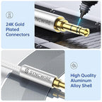 SYNCWIRE 3.5mm Nylon Braided Aux Cable (3.3ft/1m,Hi-Fi Sound), Audio Auxiliary Input Adapter Male to Male AUX Cord for Headphones, Car, Home Stereos, Speaker, iPhone, iPad, iPod, Echo & More – Silver