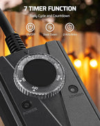 DEWENWILS Outdoor Light Timer Waterproof, Plug in Timer Switch, Electrical Outlets for Decoration Lights, String Lights, 15A 1/2HP UL Listed
