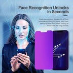 Compatible for iPhone 12 Pro Max Privacy Screen Protector 6.7 Inch, Purple Gradient Colorful Anti Spy Anti Blue Light HD Screen Protector Tempered Glass Easy Installation