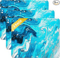 JIKIOU 3 Pack Mouse Pad with Stitched Edge, Comfortable Mouse Pads with Non-Slip Rubber Base, Washable Mousepads Bulk with Lycra Cloth, Mouse Pads for Computers Laptop Mouse 10.2x8.3x0.12in Blue Wave