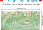 Kawaii Green Desk Mat Cute Mouse Pad Japanese, Flowers and Plants Keyboard Mat, Anime Aesthetics Large Mousepad XXL Gaming Desk Pad XL Office Home Decor for Women Girls Keyboard Pad 31.5"x15.75"
