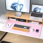Aothia Leather Desk Pad Protector, Mouse Pad, Office Desk Mat, Non-Slip PU Leather Desk Blotter, Laptop Desk Pad, Waterproof Desk Writing Pad for Office and Home (31.5" x 15.7", Fairy Pink)
