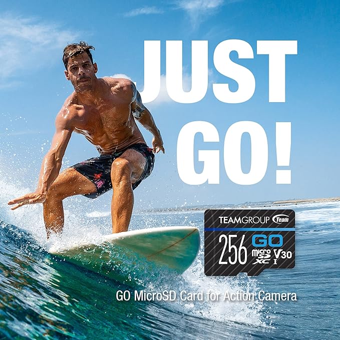 TEAMGROUP GO Card 1TB Micro SDXC UHS-I U3 V30 4K, R/W up to 100/90 MB/s for GoPro &Action Cameras High Speed Flash Memory Card for Outdoor, Sports, 4K Shooting, GoPro &Insta360 TGUSDX1TU302