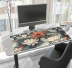 Vintage Floral Desk Mat XXL Large Gaming Mouse Pad Extended Desk Pad, Tropical Plants Laptop Keyboard Mouse Mat with Stitched Edges 31.5x15.75 in, Computer Mat Mousepad for desk Decor Office Gift