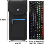 ENHANCE Keyboard Sleeve Travel Case for TKL Tenkeyless Compact Tournament eSports Gaming Keyboards (up to 15 Inches) - Rugged Neoprene Construction , Zipper Mouse Storage and Cable Storage Pouch