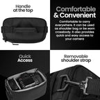 Tamrac Jazz 45 v2.0 Camera Bag for Photographers, Camera Case for Photography Accessories, Shoulder Bag for DSLR and Mirrorless Cameras, Crossbody Camera Bag, Travel Camera Carrying Case – Black