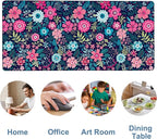 Colorful Flowers Gaming Mouse Pad 3mm Thick Stitched Edge Waterproof Non-Slip Large Computer Keyboard Mouse Mat,Suitable for Office Entertainment Decorative Desk Pad 35.4 x 15.7 Inches