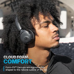 JLab Go Lux ANC Wireless Headphones, Graphite, Hybrid Active Noise Cancelling, Premium On-Ear Bluetooth Headset, Customizable Sound, Be Aware Mode, Cloud Foam Comfort, Multipoint Connection