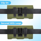 Mopaclle Nylon Horizontal Phone Holster for Men Belt, Magnetic Closure Cell Phone Belt Holder with Metal Clip and Dual Belt Loops for iPhone 13 mini, 12 mini, SE 2022, SE 2020, iPhone 8, 7, 6S, 6
