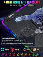 TopMade Wireless Charging RGB Mouse Pad, Waterproof Gaming Desk Pad with 4 Light Modes & 11 RGB Colors, Ultra-Smooth Surface, Non-Slip Base, 31.5"x15.75" XXL Large Desk Mat for MacBook, PC, Laptop