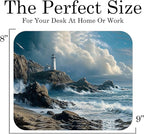 Coastal Shoreline Waves Sandy Beach Theme Mouse Pad Mat Mousepad for Desk Computer Laptop PC Gaming Home or Office Gift (Lighthouse Waves MP34)