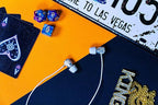 LUDOS Ultra Wired Earbuds in-Ear Headphones, 5 Years Warranty, Earphones with Microphone, Noise Isolating Ear Buds, Memory Foam for iPhone, Samsung, School Students, Kids, Women, Small Ears - White