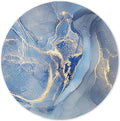 ITNRSIIET Round Mouse Pad with Stitched Edge Premium-Textured Waterproof Non-Slip Rubber Base Desktop Protection Mat Diameter 8.7 inches, Blue Marble Texture