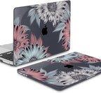 Mektron for MacBook Air 13 Case A1466/A1369 (2010-2017 Release), Snap-on Plastic Hard Shell Cover for MacBook Air 13.3 inch with Keyboard Cover,Blooming Chrysanthemums