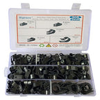 Bigtrans 305 Pcs Nylon Plastic R-Type Wire Clips 1/4" 5/16" 3/8" 1/2" 3/4" Clamps Fasteners Assortment for Cable Conduit -5 Size -Black