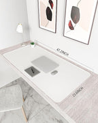 YSAGi Non-Slip Leather Desk Pad XL Size, Waterproof Laptop Computer Desk Keyboard Mat, Table Protector Blotter Mat, Large Mouse Pad for Office/Work/Home/Decor(White, 47.2" x 23.6")-No Band