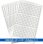 Premium Wire Marker Book for Cable Management, Vinyl-Coated, High-Tack Adhesive, Electric Panel Wire Label Stickers - 10 Pages, 1 Book, Numbered 0-9 (Pack of 5)