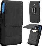 BECPLT for Galaxy S25+ S24+ S23+ S22+ 5G Note 20 Ultra 5G Nylon Cell Phone Pouch Holster Case with Belt Clip Cover for iPhone Air 17 Pro Max 16/15/14/13/12/11 Pro Max Galaxy S25 Ultra