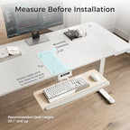EUREKA ERGONOMIC Keyboard Tray Height Adjustable, Swivel Tilt Computer Keyboard Drawer Under Desk, 25x9.13'' Sliding Keyboard & Mouse Platform with Mouse Pad for Typing, Maple