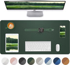 Non-Slip Desk Pad,Mouse Pad,Waterproof PU Leather Desk Protector,Ultra Thin Large Desk Blotter,Waterproof Keyboard mat for Office/Home/Decor(Dark Green 23.6" x 13")