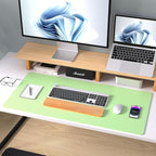 Aothia Leather Desk Pad Protector, Mouse Pad, Office Desk Mat, Non-Slip PU Leather Desk Blotter, Laptop Desk Pad, Waterproof Desk Writing Pad for Office and Home (23.6" x 13.7", Foam Green)