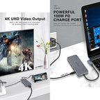 USB C Hub, ZSIMC 7-in-1 Docking Station Multiport Adapter with 4K HDMI, 100W Power Delivery, 3 USB 3.0 Ports, SD/TF Card Reader for MacBook Pro/Air, iPad Pro/Mini 6, Surface and More Type C Laptops
