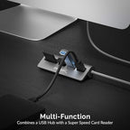 SABRENT USB-C 3.0 Hub, 5-in-1 USB SD Card Reader, SD & TF Dual Slot + 3 USB 3.0 Hub Portable Compatible with MacBook, Mac Pro/Mini, iMac, XPS, Surface Pro, Windows, Thunderbolt (HB-U3CR)