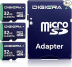 32GB CT100 microSDHC UHS-I Memory Card with Adapter - up to 100MB/s, C10, U1, V10, Full HD, A1, Micro SD Card for Smartphones, Tablets, Cameras, Gaming Consoles, and Drones (3 Pack)