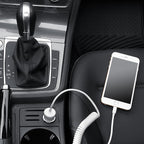 Amazon Basics 12W (5V, 2.4A) Fast Charging Car Charger with Coiled Lightning Cable for iPhone, iPad and Apple Devices, 1.5 ft - Black