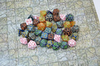 SmartDealsPro Double-Colors Polyhedral Dice Sets with Pouches for D&D DND RPG MTG Dungeon and Dragons Table Board Roll Playing Games D4 D6 D8 D10 D% D12 D20 (6-Color Retro Sets)
