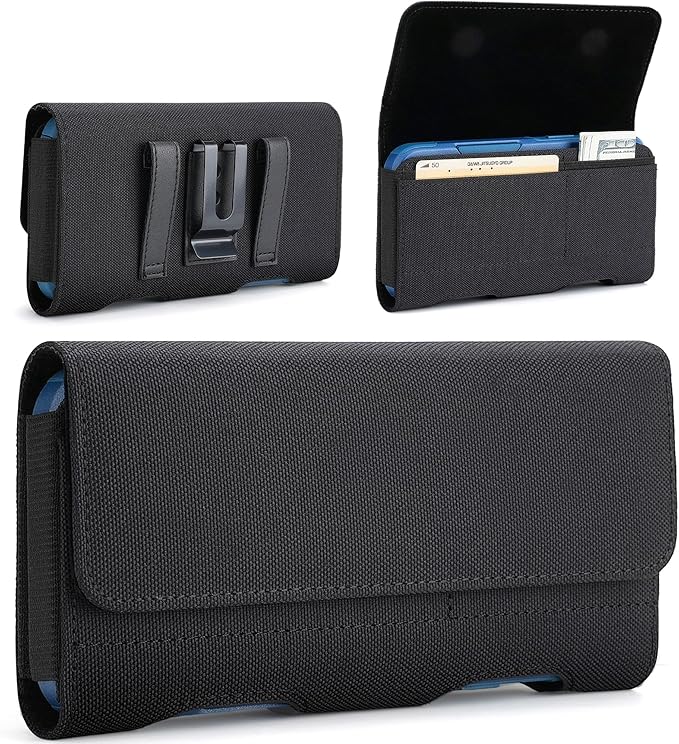 Mopaclle Nylon Cell Phone Holster for Samsung Galaxy S25 Ultra S24 Ultra,S23 Ultra,S22 Ultra, S21 Ultra,Note 20 Ultra A71 A23 A12 Moto G Stylus, Premium Phone Belt Holder with Belt Clip for Men
