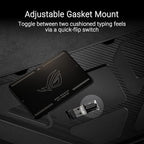ROG Azoth Extreme 75 Custom Gaming Keyboard, Aluminum Chassis, Carbon Fiber Positioning Plate, Adjustable Gasket Mount, Three-Layer Dampening, Color OLED Touchscreen, ROG NX Snow Switches, PBT Keycaps