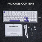 EPOMAKER Galaxy100 QMK/VIA Wireless Mechanical Keyboard with 8000mAh Battery and Numpad, CNC Aluminum, Full Size Gaming Keyboard, USB-C/BT5.0/2.4Ghz (White Purple, Wisteria Linear Switch)