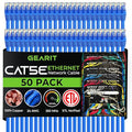 GearIT 50-Pack, Cat5e Ethernet Patch Cable 1 Foot - Snagless RJ45 Computer LAN Network Cord, Blue - Compatible with 48 Port Switch POE Rackmount 48port Gigabit