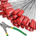 120 Pieces Security Cable Seals, Metal Number security tags for Truck, Trailers, Cargo, Containers, Vans, Oil Tank, Milk Vehicle (Red, 120 Pack)