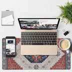 Vintage Style Rug Gaming Mouse Pad 3mm Thick Stitched Edge Waterproof Non-Slip Large Computer Keyboard Mouse Mat,Suitable for Office Entertainment Decorative Desk Pad 35.4 x 15.7 Inches