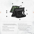 URBAN ARMOR GEAR UAG Designed for Microsoft Surface Pro 11/10/9 Case with Built-in Kickstand Hand & Shoulder Strap Pen Holder Compatible with Type Cover Keyboard Rugged Protective Cover, Plasma Ice