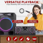 Pyle 4-Piece Bluetooth Stereo System - Mini Hi-Fi Bookshelf Stereo System with USB Recording, FM Radio and Remote Control, DVD/CD Compatibility, Perfect Stereo Shelf Systems for Home, 1000W