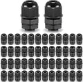 QILIPSU 50pcs 1/4" NPT Cable Gland Waterproof IP68 Nylon Cable Pass Through Cord Grip Connector Strain Relief Wire Grommet
