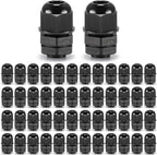 QILIPSU 50pcs 1/4" NPT Cable Gland Waterproof IP68 Nylon Cable Pass Through Cord Grip Connector Strain Relief Wire Grommet
