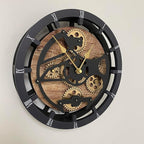 ImprovingLife The Gears Clock Desk Clock 10 inches with Real Moving Gears Convertible into Wall Clock (Vintage Brown)
