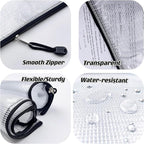 Oaimyy-A5(9"x 7",12 Pcs),Plastic Mesh Zipper Pouch Document Folders Bag & Zip File Folders for School Office Supplies, Travel,Puzzles Games Organizing Storage-Black