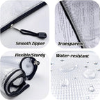 Oaimyy-6 * 8 inches-Mesh Zipper Pouch, Plastic Zip File Folders for Organizing,Office Supplies,Travel,Home Storage-Black
