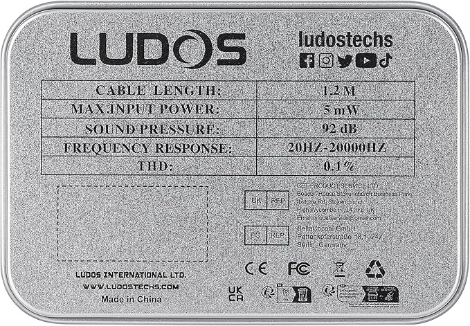 LUDOS Ultra Wired Earbuds in-Ear Headphones, 5 Years Warranty, Earphones with Microphone, Noise Isolating Ear Buds, Memory Foam for iPhone, Samsung, School Students, Kids, Women, Small Ears - Brown