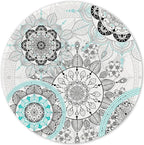 ITNRSIIET Round Mouse Pad with Stitched Edge Premium-Textured Waterproof Non-Slip Rubber Base Desktop Protection Mat Diameter 8.7 inches, Mandala Flowers